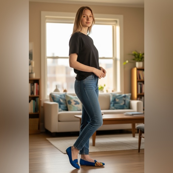 Mellow Yellow Vibrant  Fish Embroidered Loafers - Picture 11 of 11